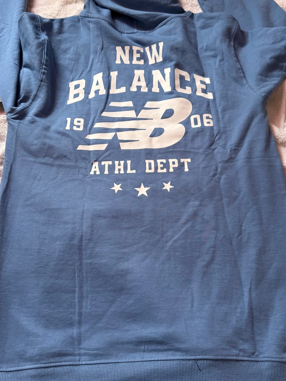 New Balance Blue Hoodie with White Logo